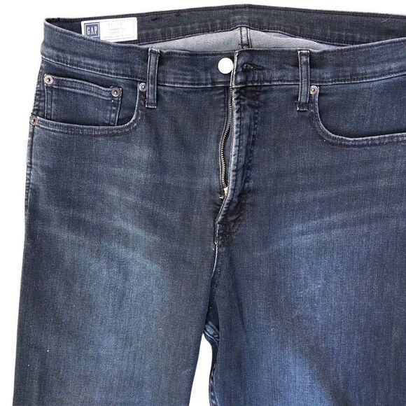 Gap Jeans Women 16/33 Reg Cigarette High Rise Black Allover Stretch Comfy - Picture 3 of 7